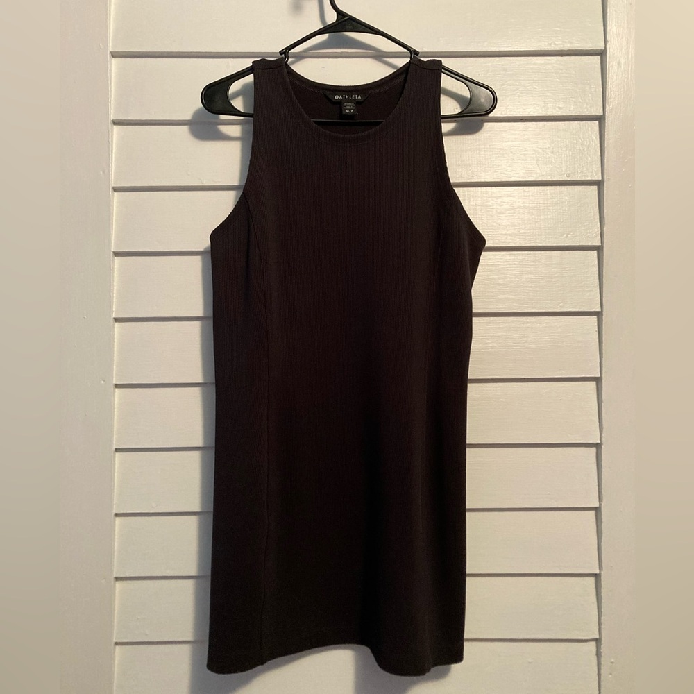 Athleta | Seasoft Rib Mini Tank Dress Black Size Medium Petite - Picture 6 of 12